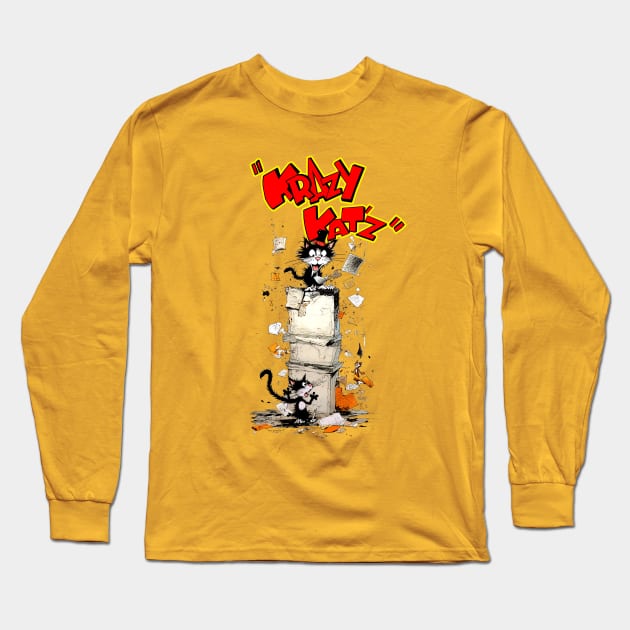 Krazy Kat from the Comics Cover Long Sleeve T-Shirt by enyeniarts